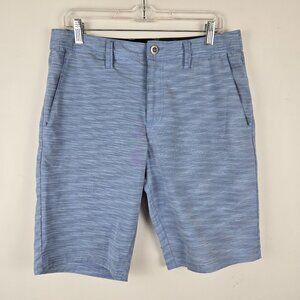 Volcom Mens Shorts Size 32 Blue Striped Casual Hybrid‎ Beach Outdoor Skater